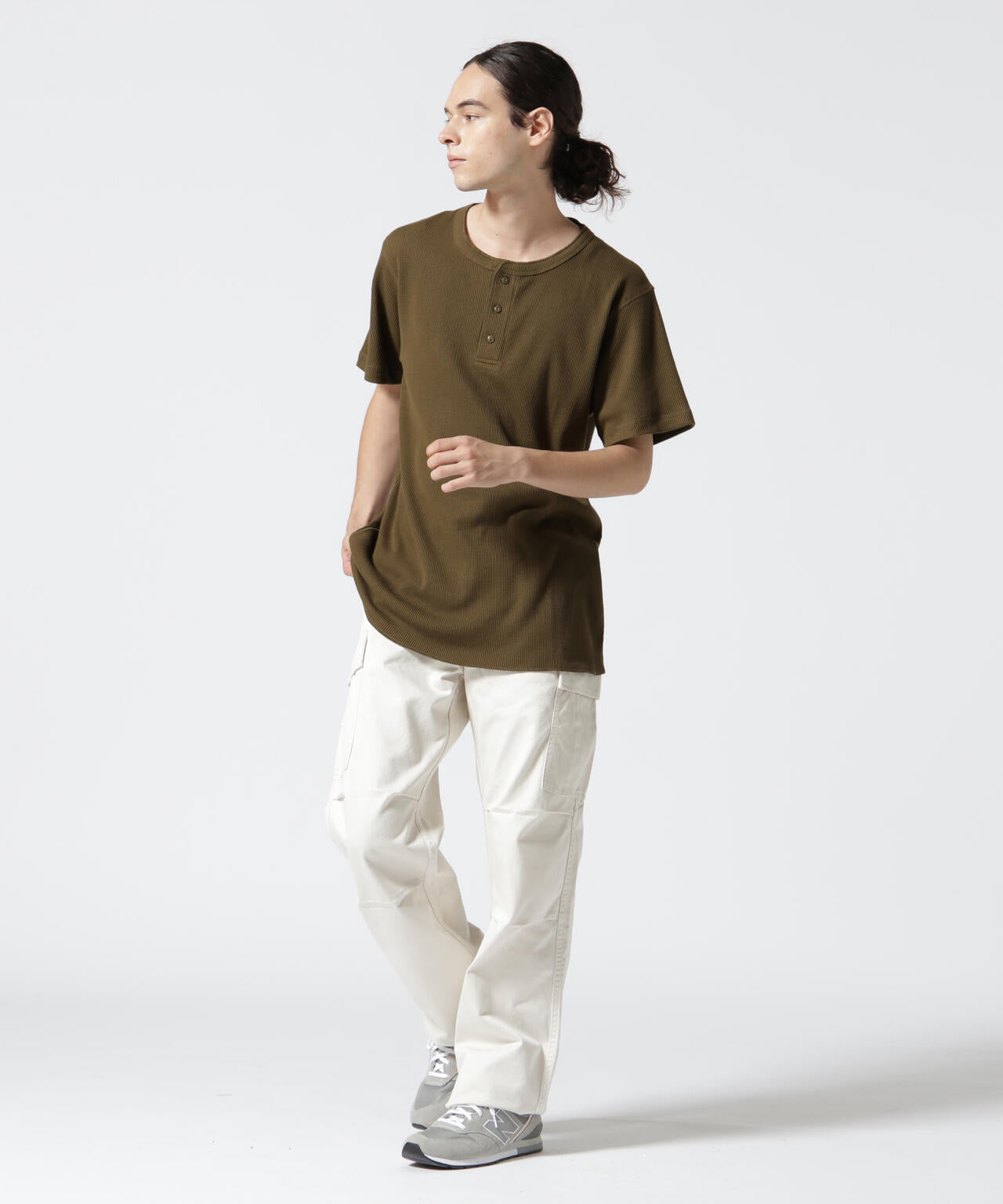 《DAILY/デイリー》THERMAL HENRY NECK T-SHIRT