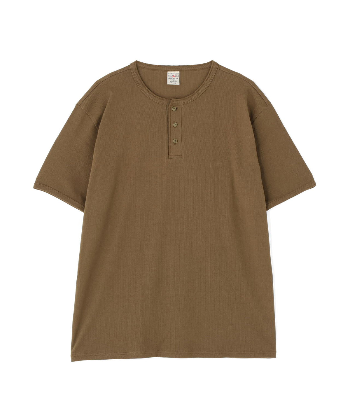 《DAILY/デイリー》BIG SIZE RIB S/S HENLEY NECK T-SHIRT