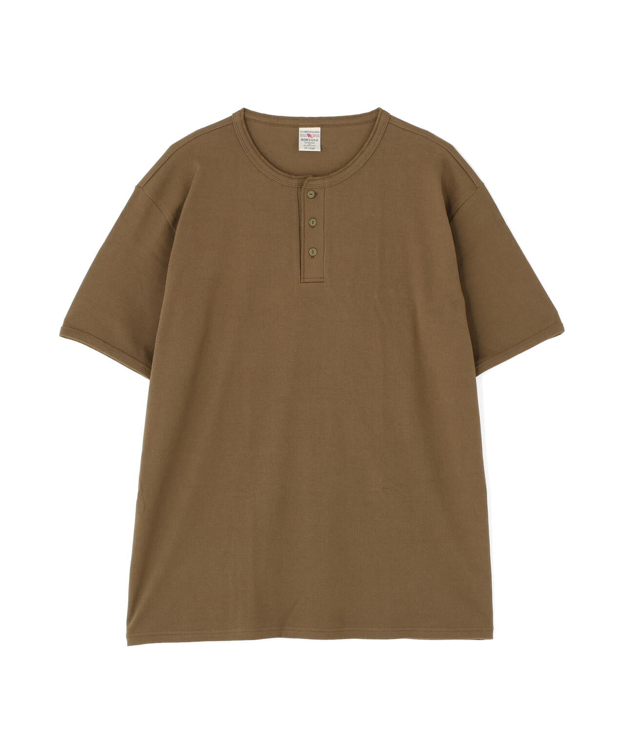 《DAILY/デイリー》BIG SIZE RIB S/S HENLEY NECK T-SHIRT