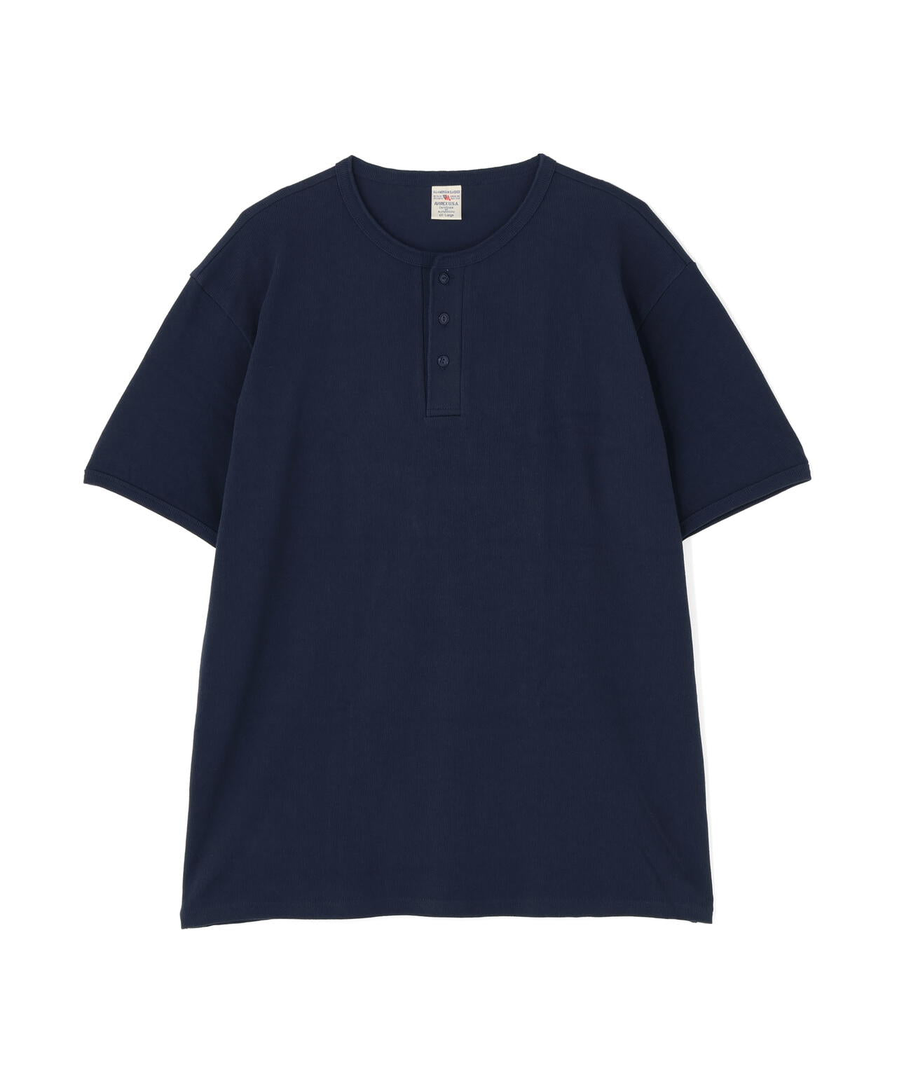 《DAILY/デイリー》BIG SIZE RIB S/S HENLEY NECK T-SHIRT