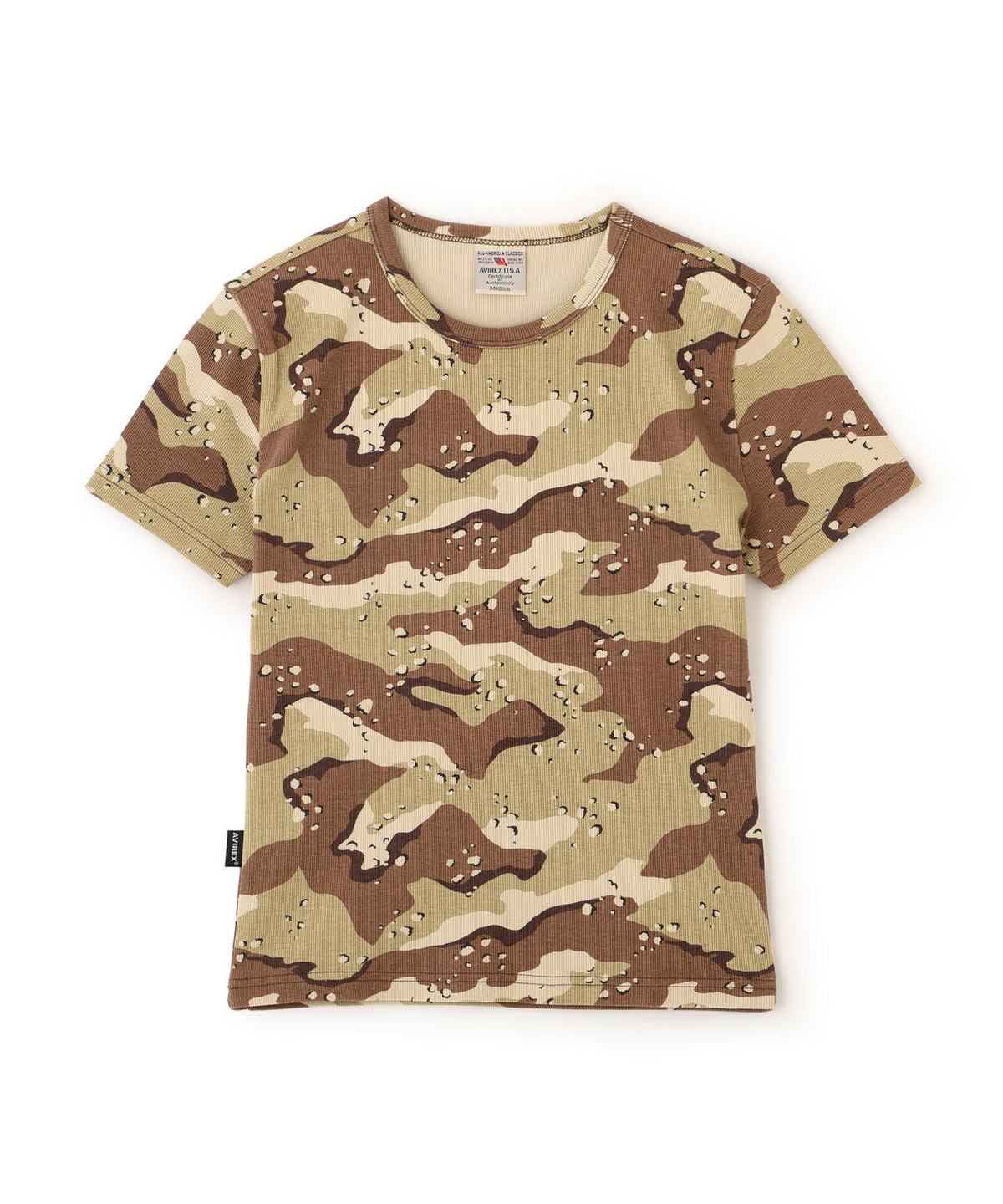 《WEB限定/DAILY/デイリー/WOMAN》 RIB CAMO S/S CREW NECK T-SHIRT
