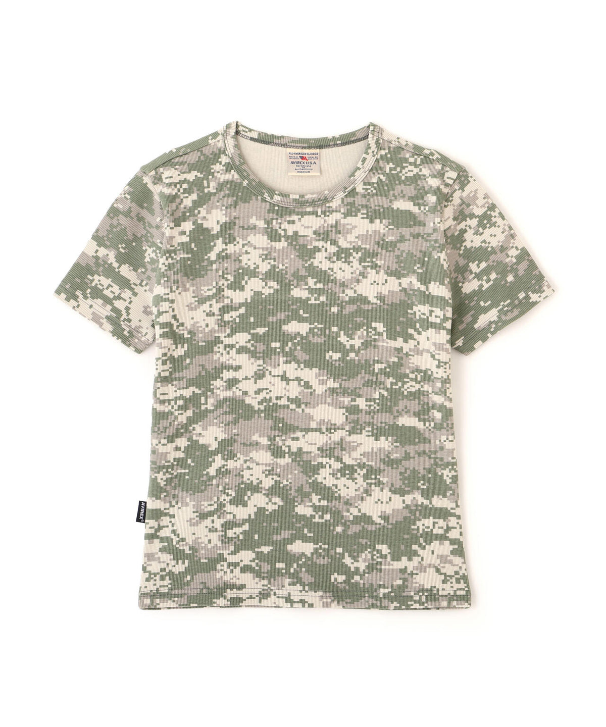 《WEB限定/DAILY/デイリー/WOMAN》 RIB CAMO S/S CREW NECK T-SHIRT