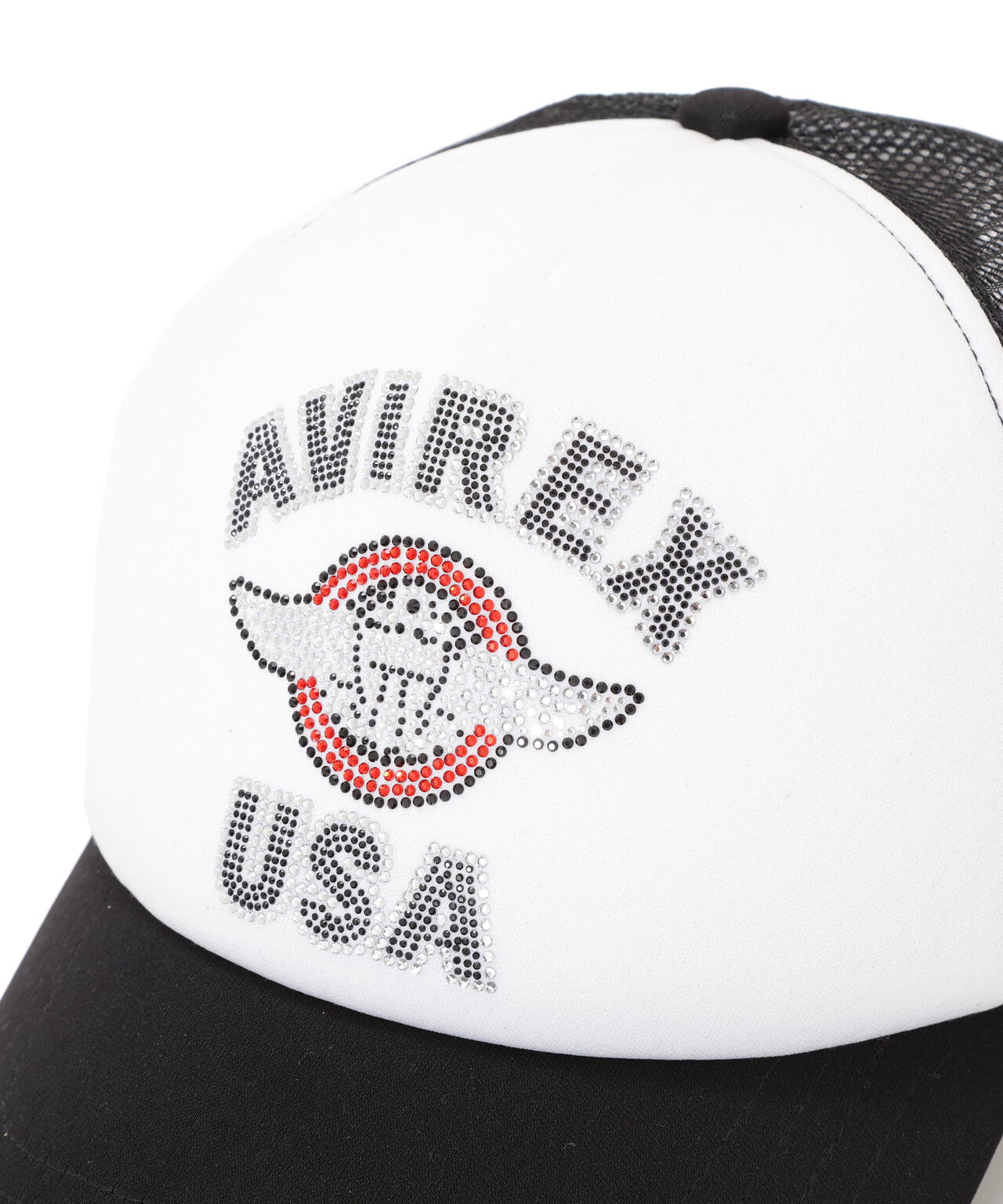 直営店限定】RHINESTONE VARSITY LOGO MESH CAP | AVIREX