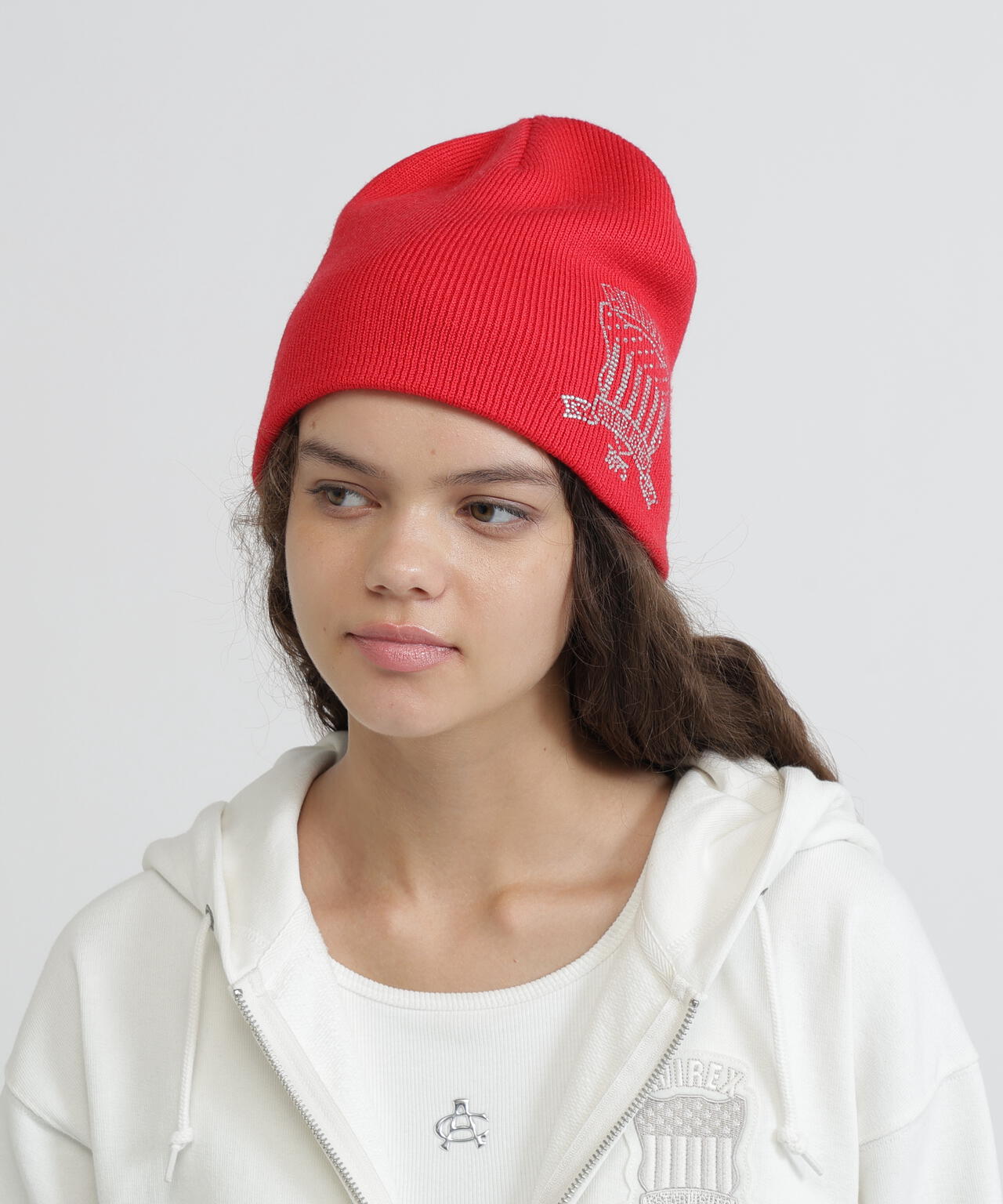 WOMAN/直営店限定》RHINESTONE VARSITY LOGO BEANIE | AVIREX