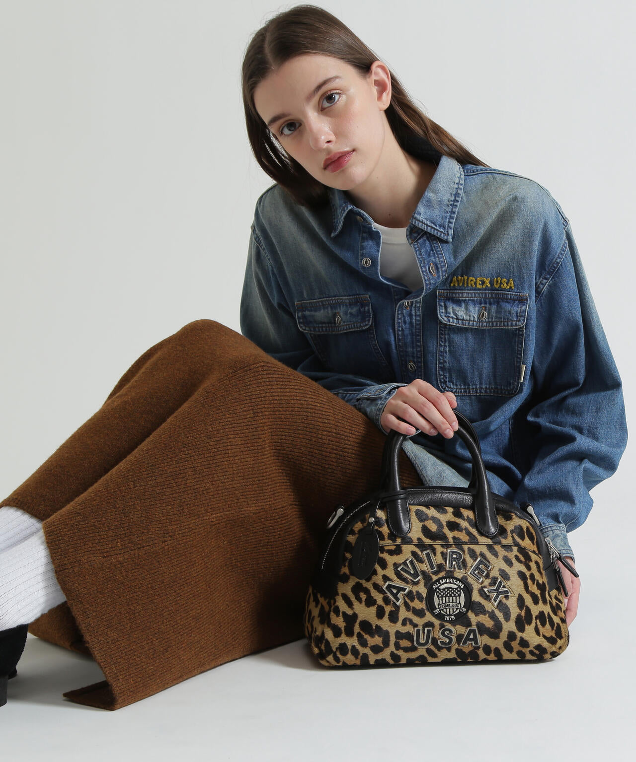 バッグ VARSITY LEATHER MINI-BOSTON BAG 直営店限定》LX VARSITY LEATHER MINI BOSTON BAG | AVIREX