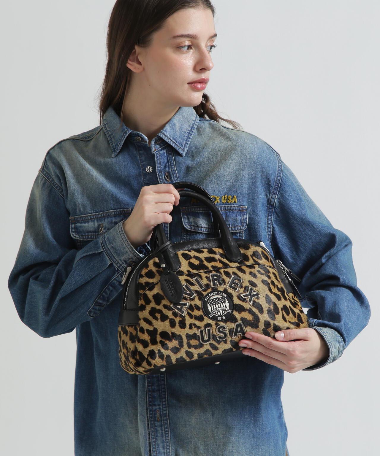 直営店限定》LX VARSITY LEATHER MINI BOSTON BAG | AVIREX