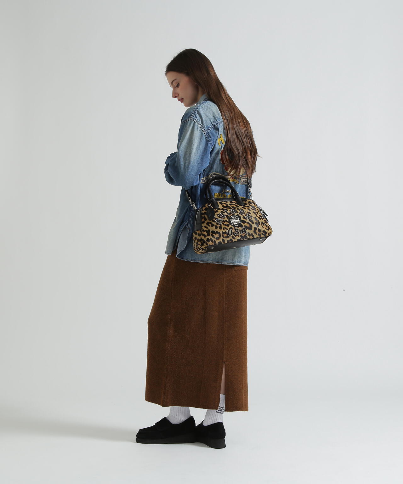 直営店限定》LX VARSITY LEATHER MINI BOSTON BAG | AVIREX