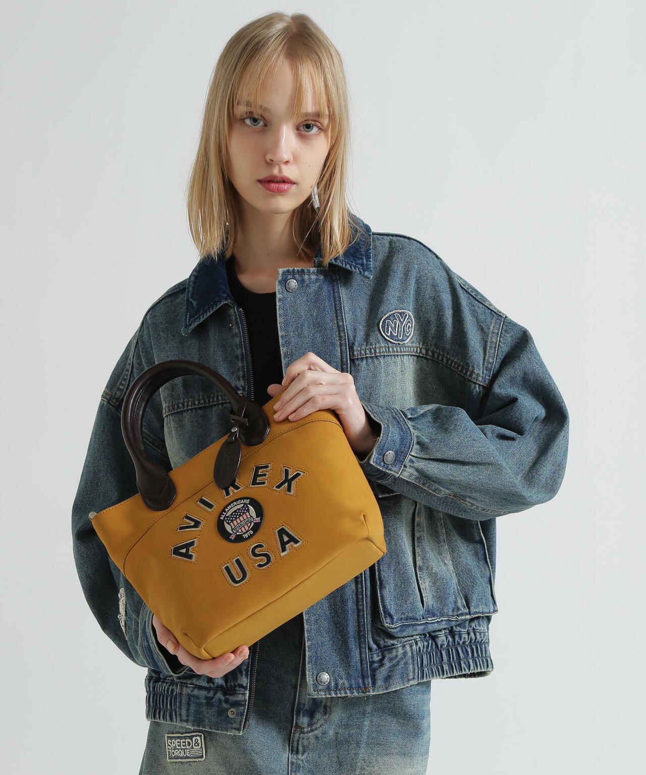 直営店限定》LX VARSITY LEATHER MINI TOTE BAG | AVIREX