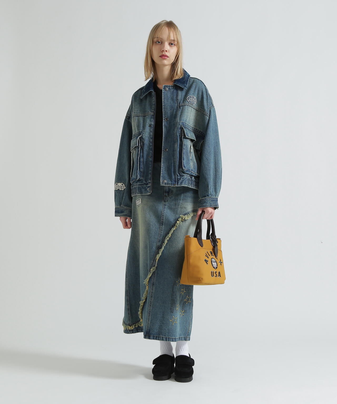 直営店限定》LX VARSITY LEATHER MINI TOTE BAG | AVIREX