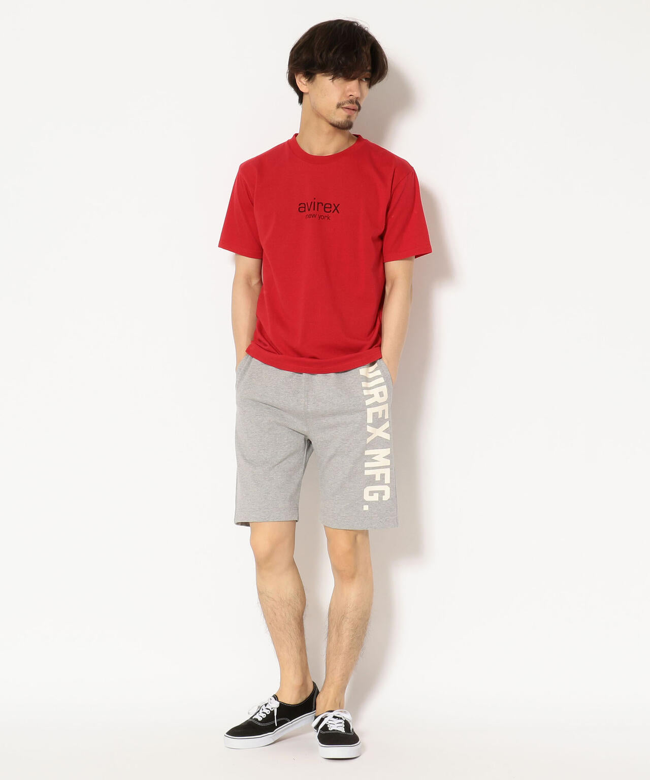 《WEB&DEPOT限定》VERTICAL LOGO SHORT PANTS / 縦ロゴ ショーツ AVIREX/