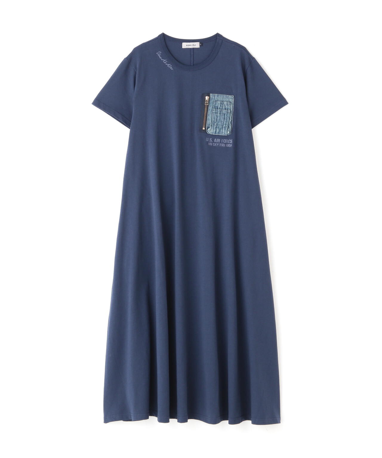 デニム ポケット フレア ワンピース/DENIM POCKET FLARE ONEPICE