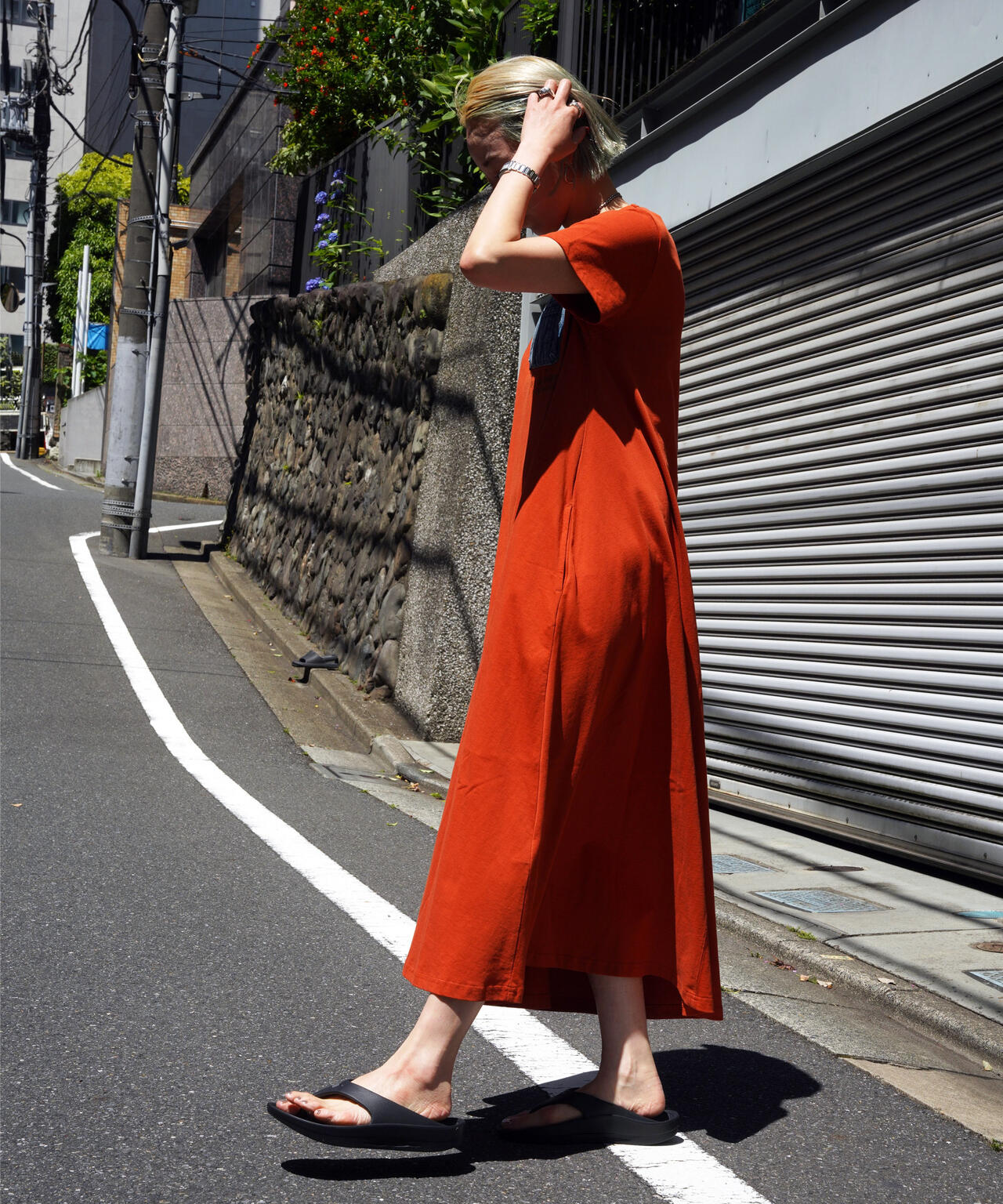 デニム ポケット フレア ワンピース/DENIM POCKET FLARE ONEPICE