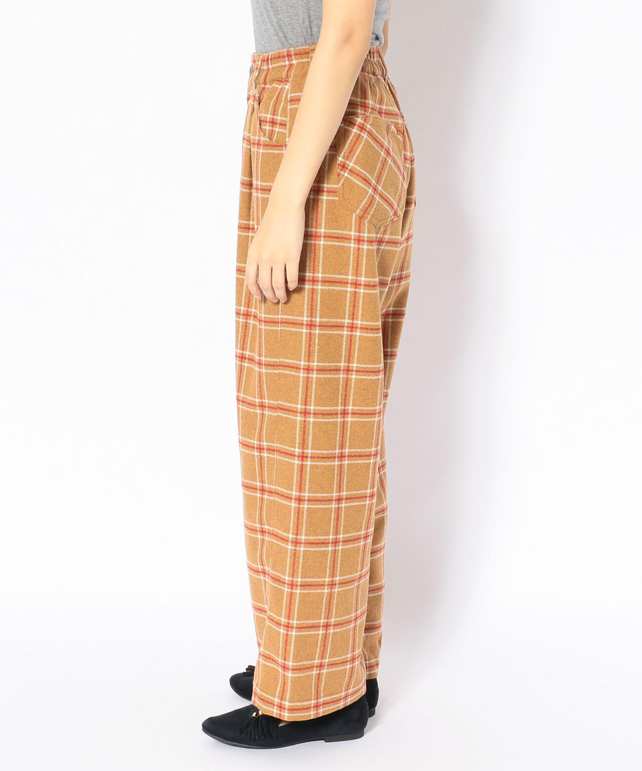 【直営店限定】ウールチェック ワイドパンツ/WOOL CHECK WIDE PANT