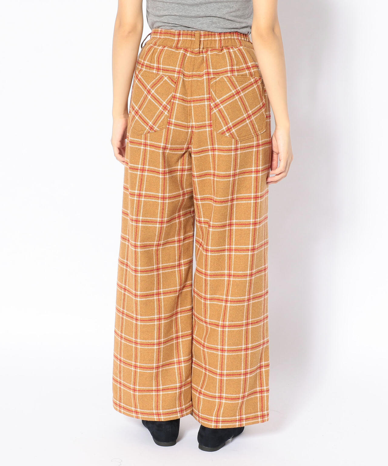 【直営店限定】ウールチェック ワイドパンツ/WOOL CHECK WIDE PANT