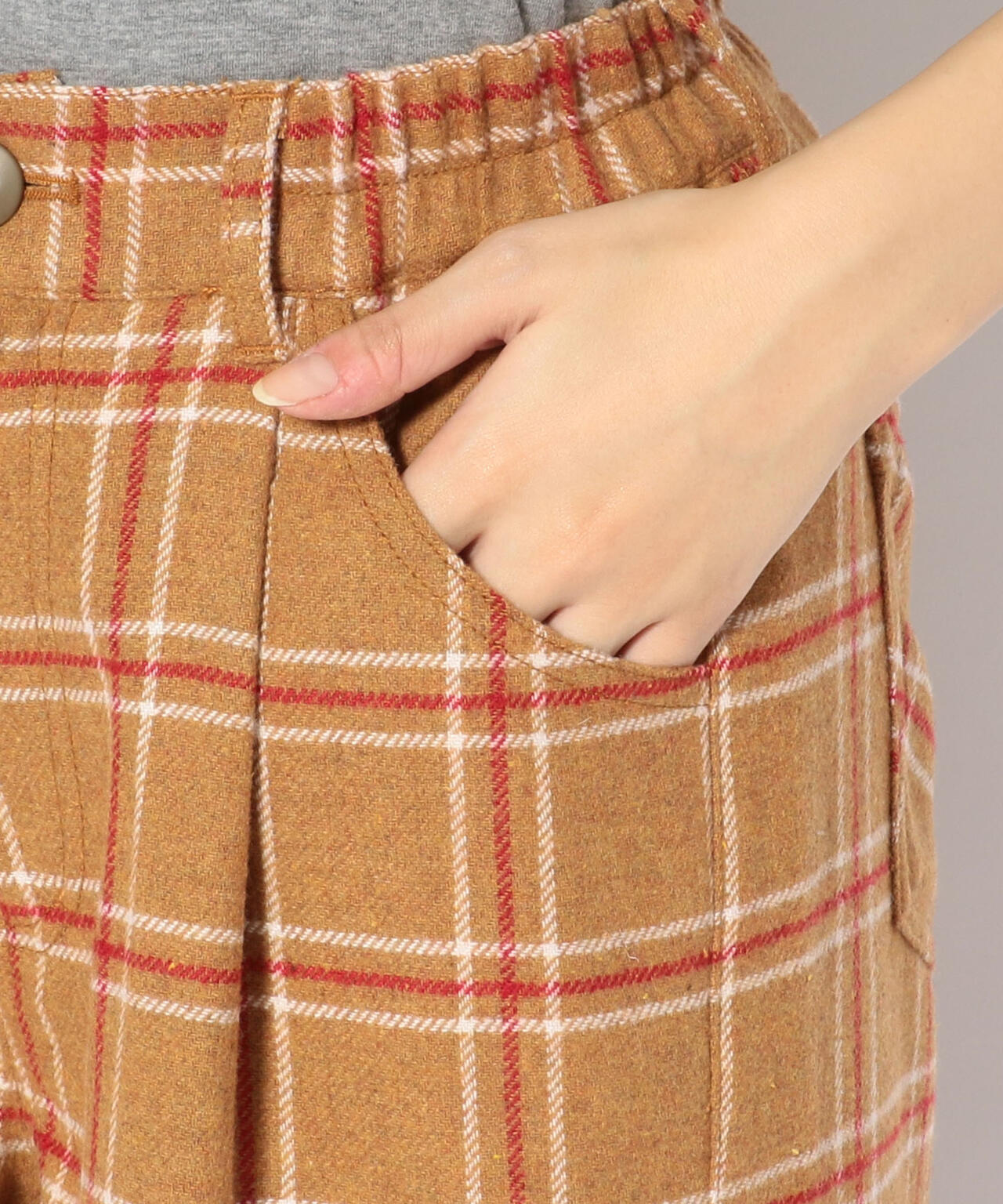 【直営店限定】ウールチェック ワイドパンツ/WOOL CHECK WIDE PANT