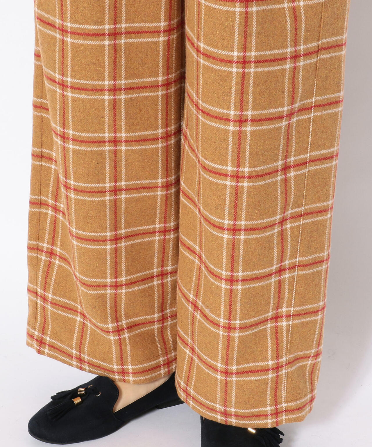 【直営店限定】ウールチェック ワイドパンツ/WOOL CHECK WIDE PANT