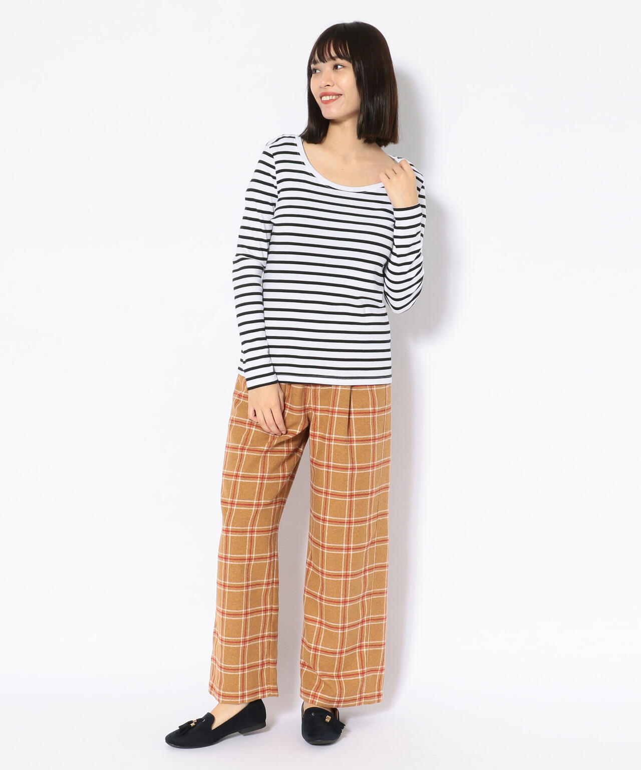 【直営店限定】ウールチェック ワイドパンツ/WOOL CHECK WIDE PANT
