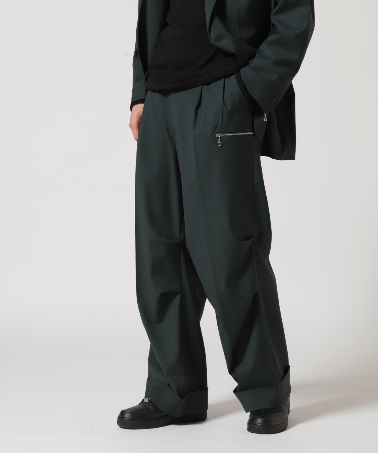 Dankeschon/ダンケシェーン/TR ZIP WIDE PANTS/ジップワイドパンツ