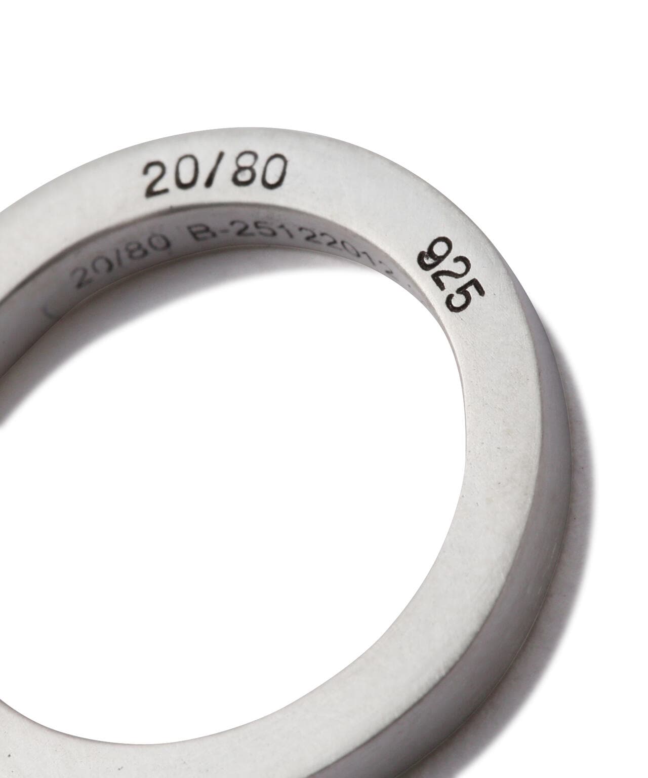 20/80/トゥエンティーエイティー/STERLING SILVER SQUARE RING 3mm