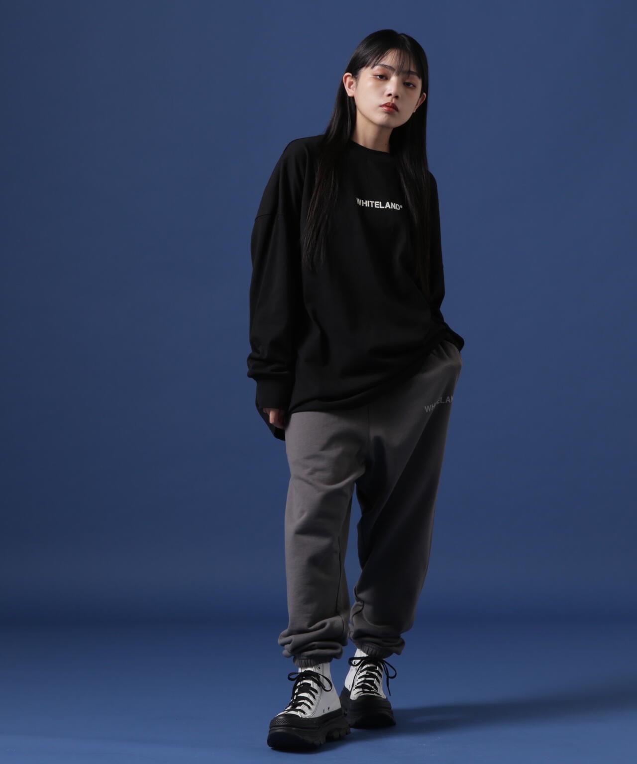 【WEB&DEPOT限定】WHITELAND/ホワイトランド/LOGO LST/ロゴロングスリーブT