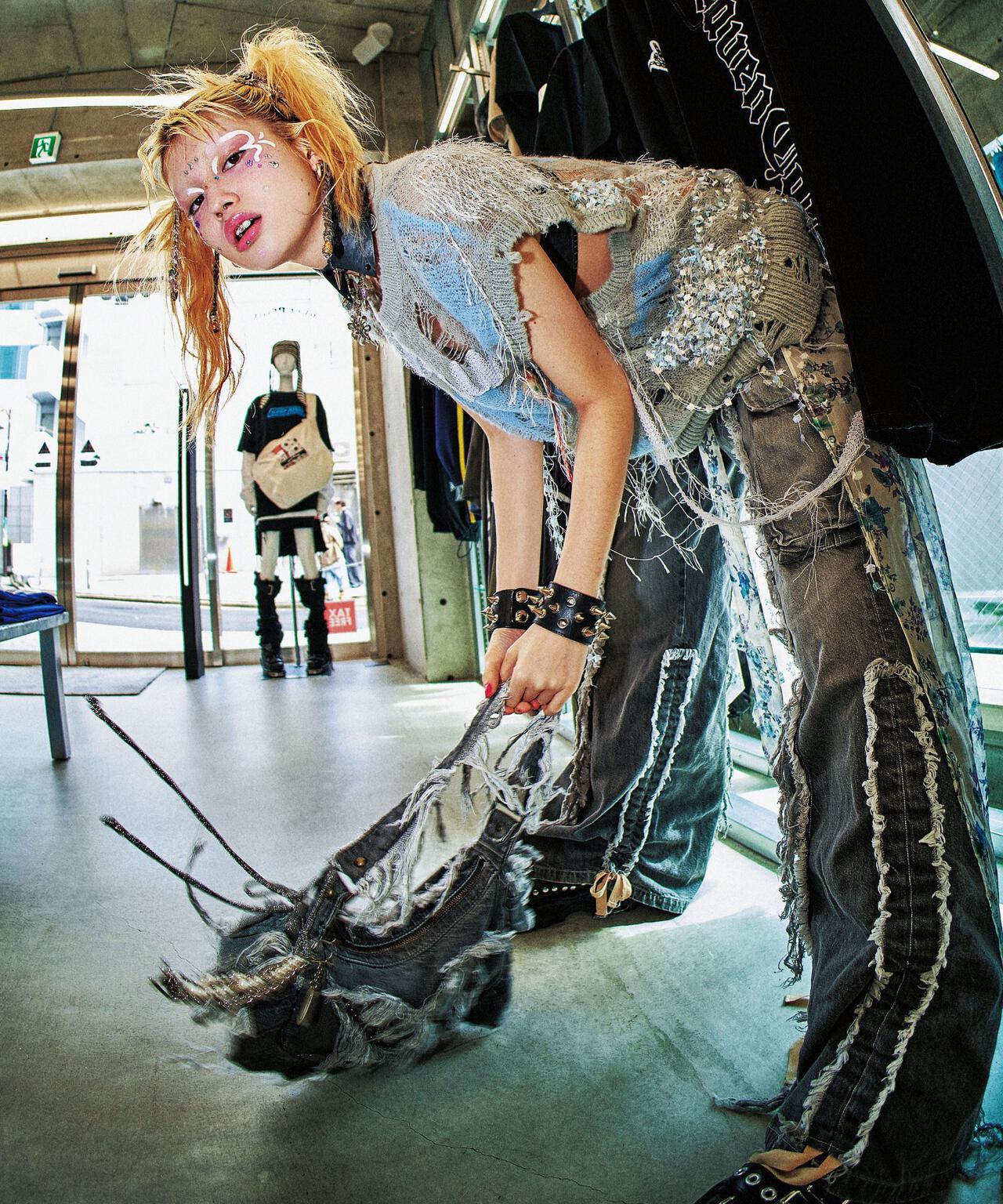 rurumu:/ルルムウ/【LHP Exclusive】drawstring "black" denim pants