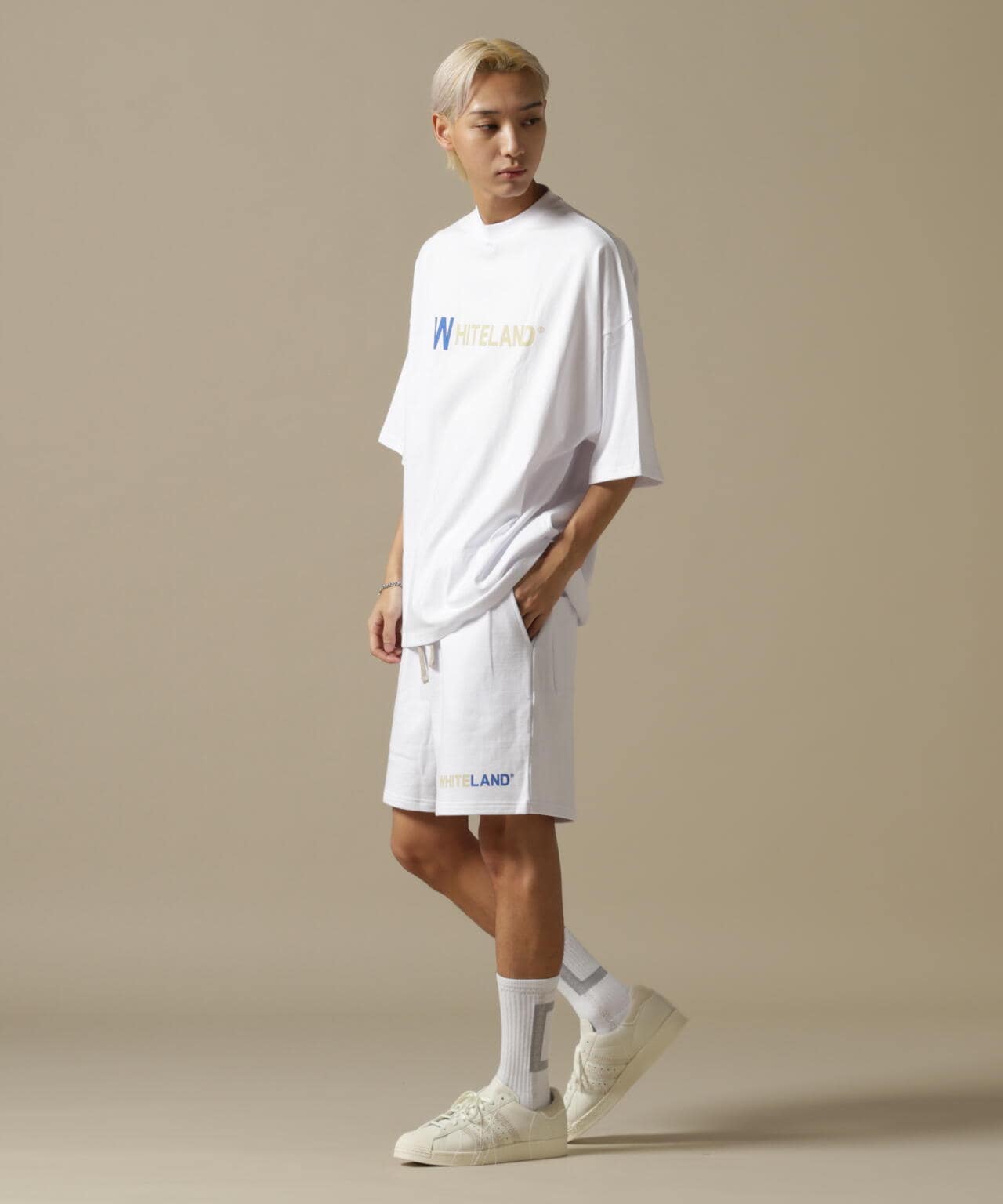 WEB&DEPOT限定/WHITELAND/ホワイトランド/OWL/COLOR LOGO SWT SHORTS/カラーロゴショーツ