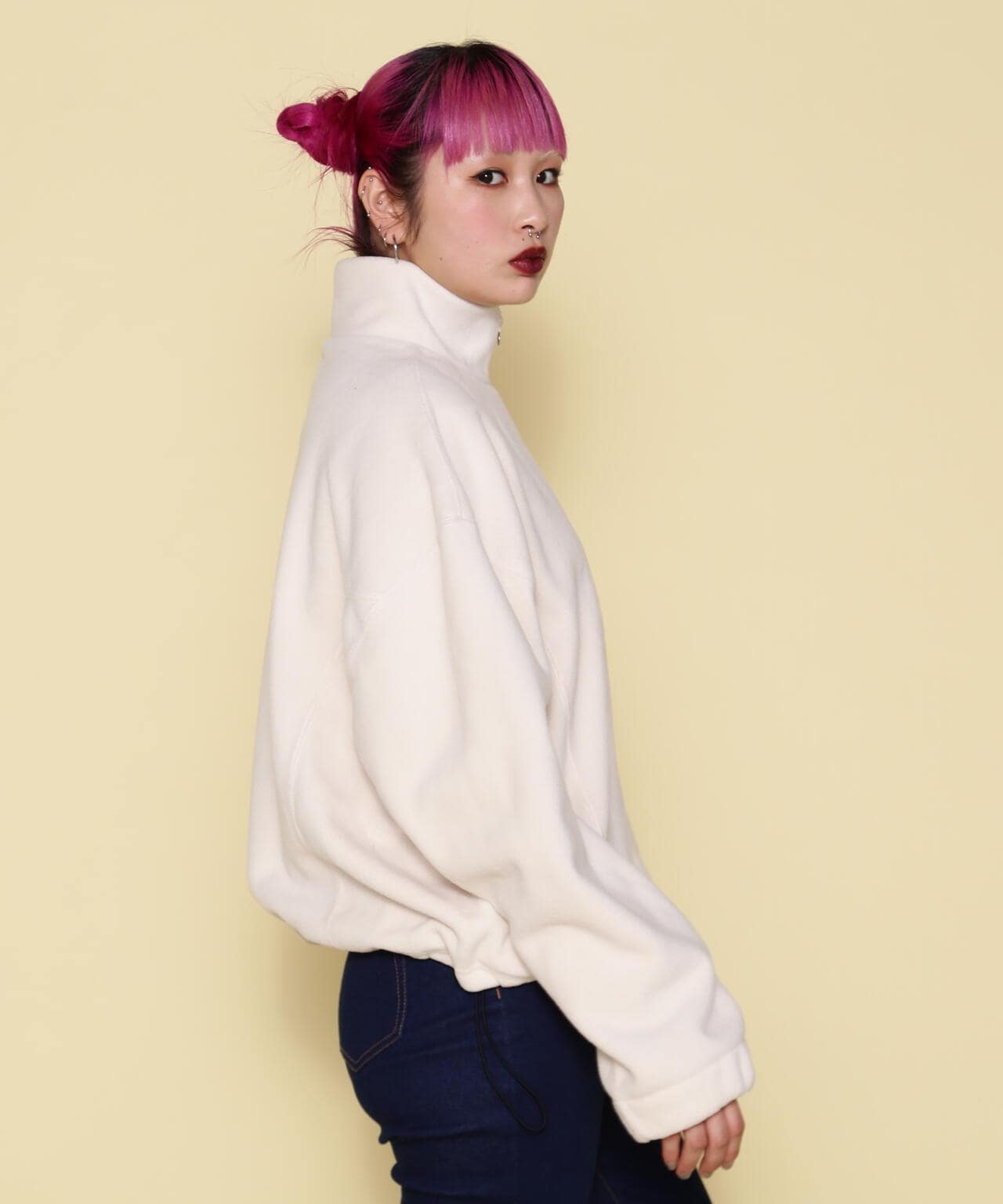 ord/オルド/フリースハーフジッププルオーバー