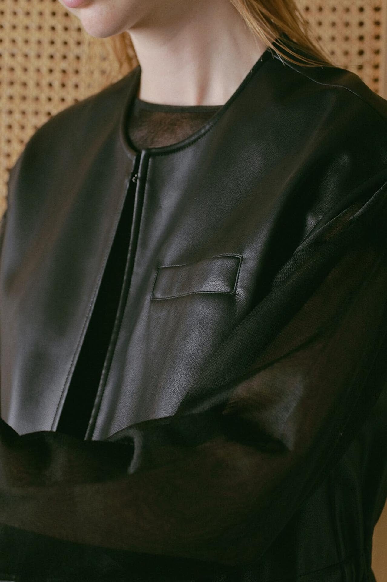 MANOF/マノフ/VEGAN LEATHER DRAWSTRING VEST | L.H.P