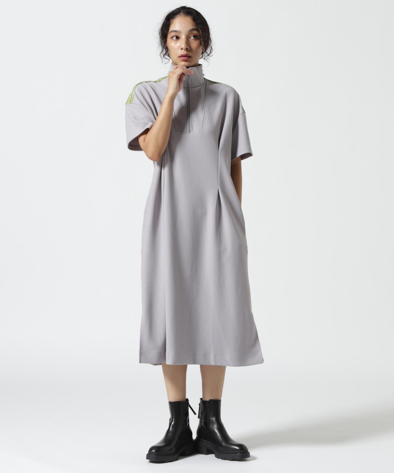 neuron/にゅうろん/チェックラインジャージワンピース | L.H.P