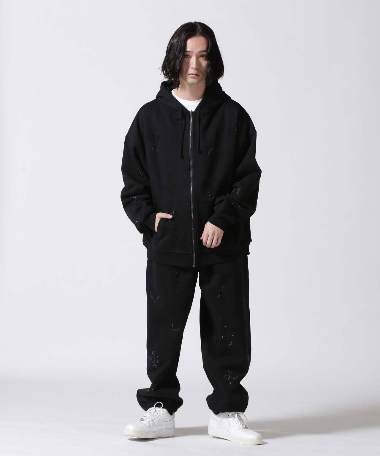 UNKNOWNLONDON/アンノウンロンドン/BLACK×BLACK CROSS REVERSIBLE ZIP