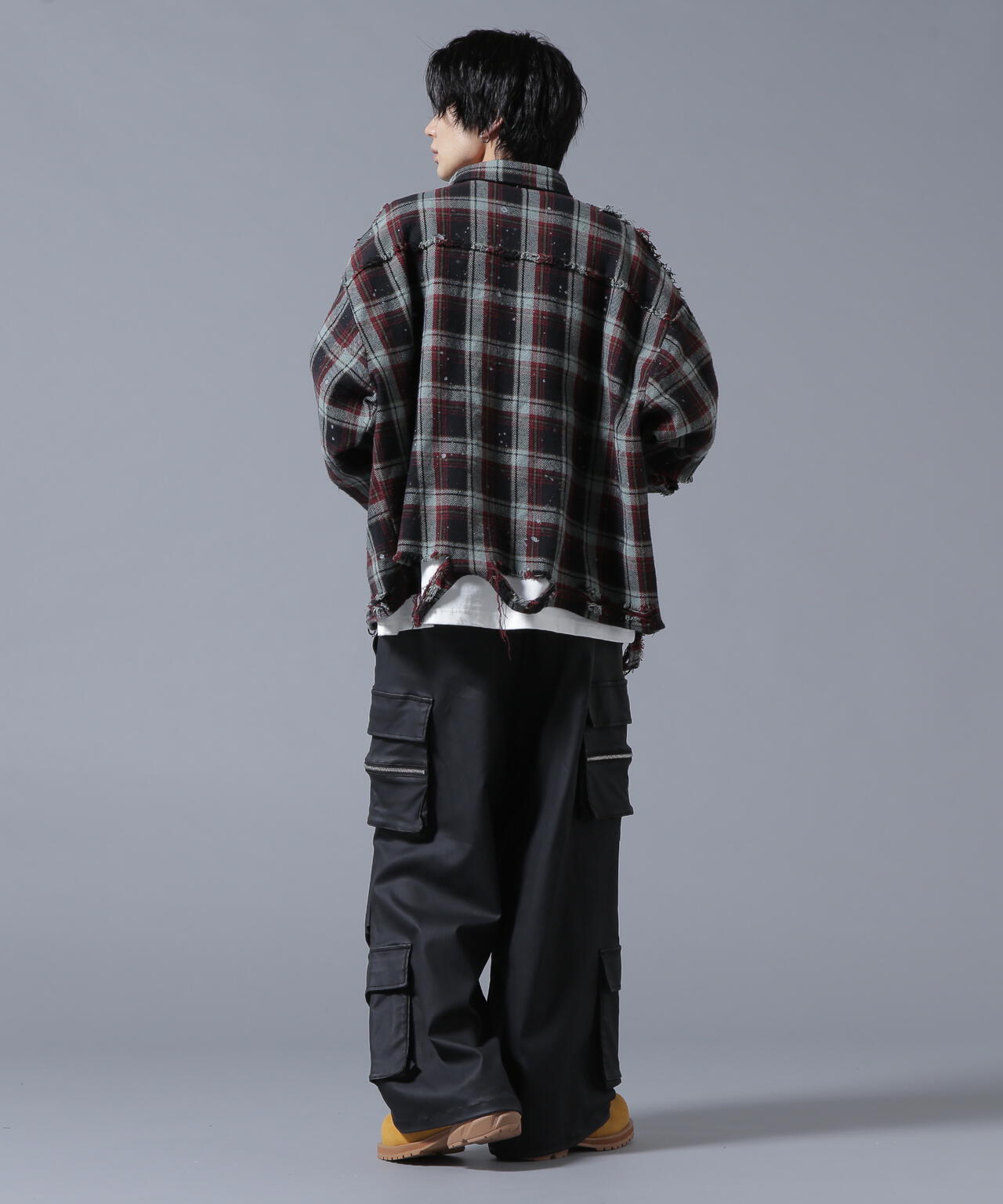 DankeSchon/ダンケシェーン/PIGMENT DAMAGE FLANNEL CHECK LONG SLEEVE