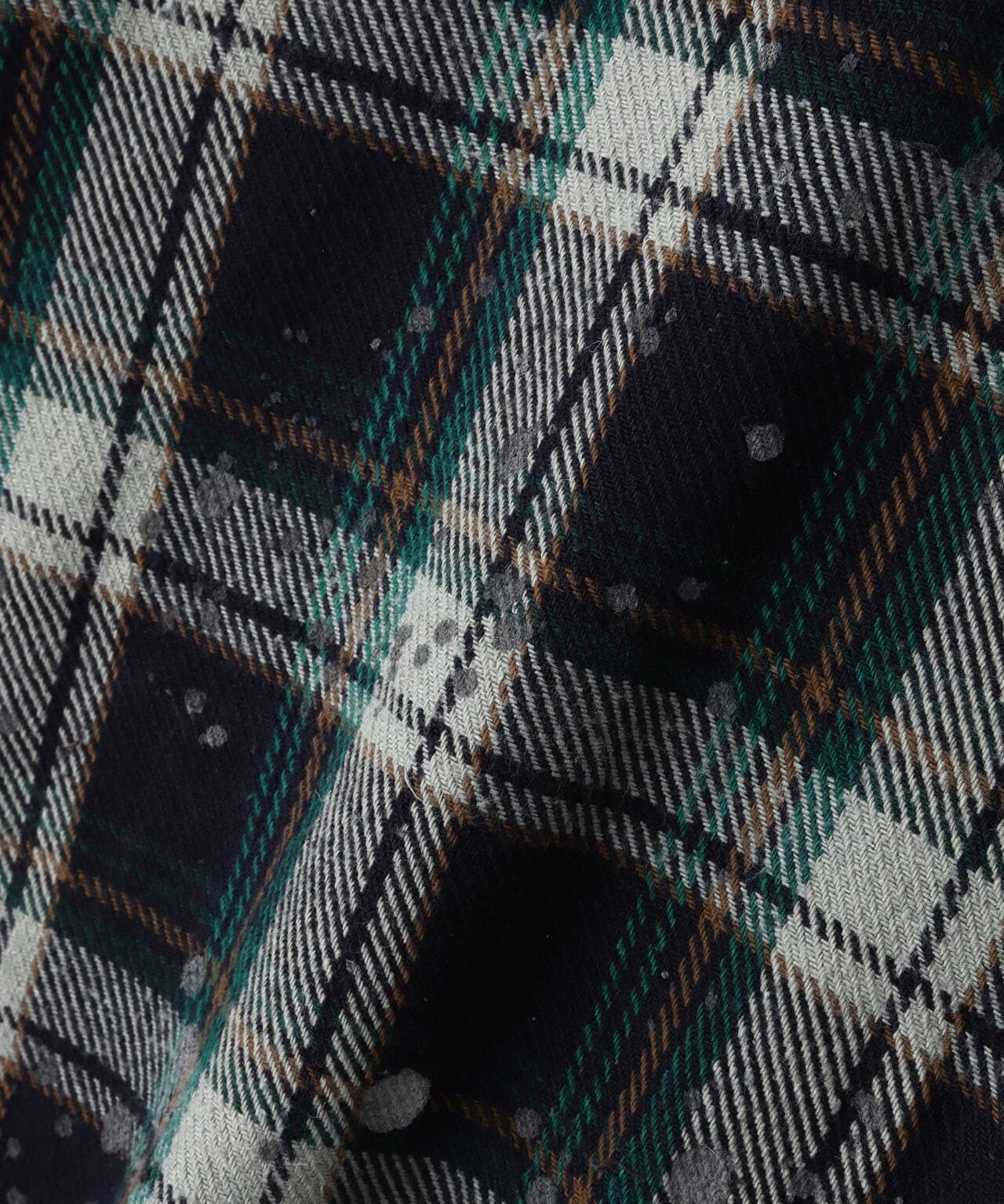 DANKE SCHON◆クラッシュ加工ペイントノーカラーデニムシャツ/L/コットン/IDG/6016161111 YARRA NEU 胸ポケット加工デニムシャツ NU-5543-410