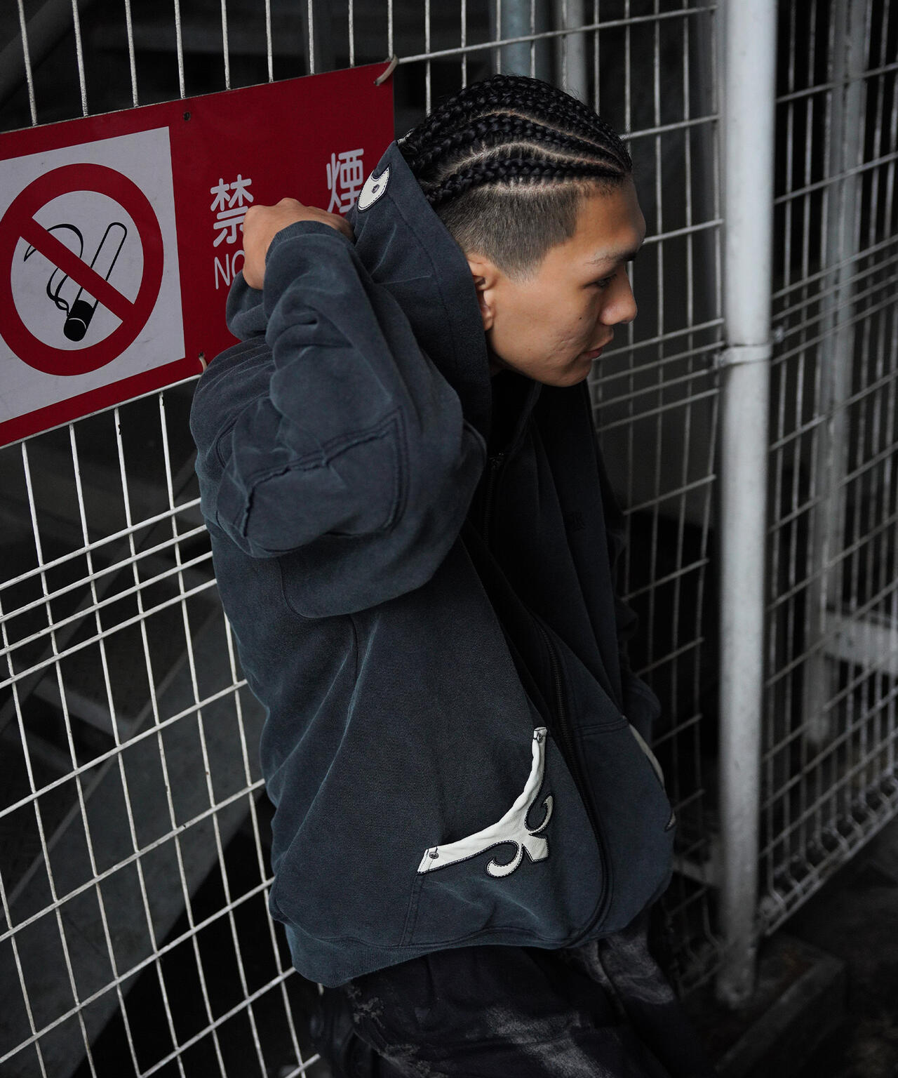 SUPPLIER/【LHP EXCLUSIVE】FLEUR LEATHER PATCH ZIP HOODIE | L.H.P