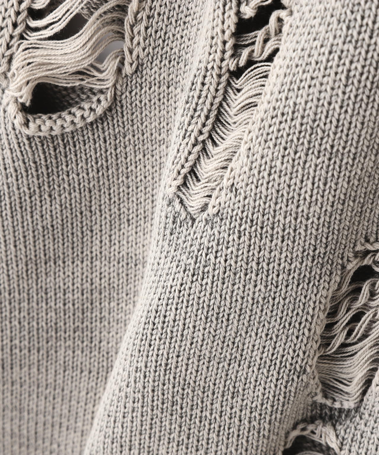 DankeSchon/ダンケシェーン/PIGMENT DAMAGE KNIT NOSLEEVE