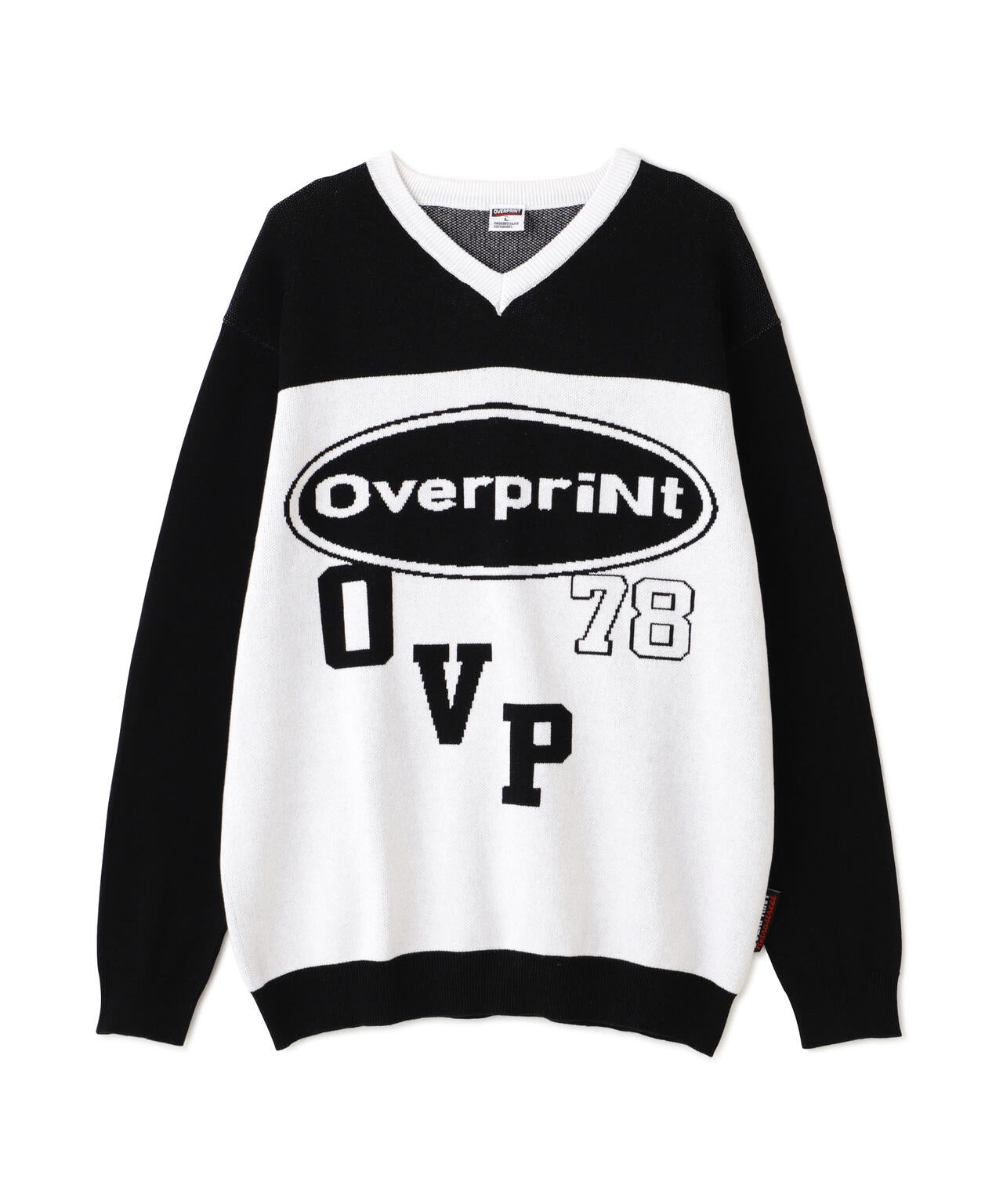 overprint/オーバープリント/OVAL V NECK COTTON KNIT