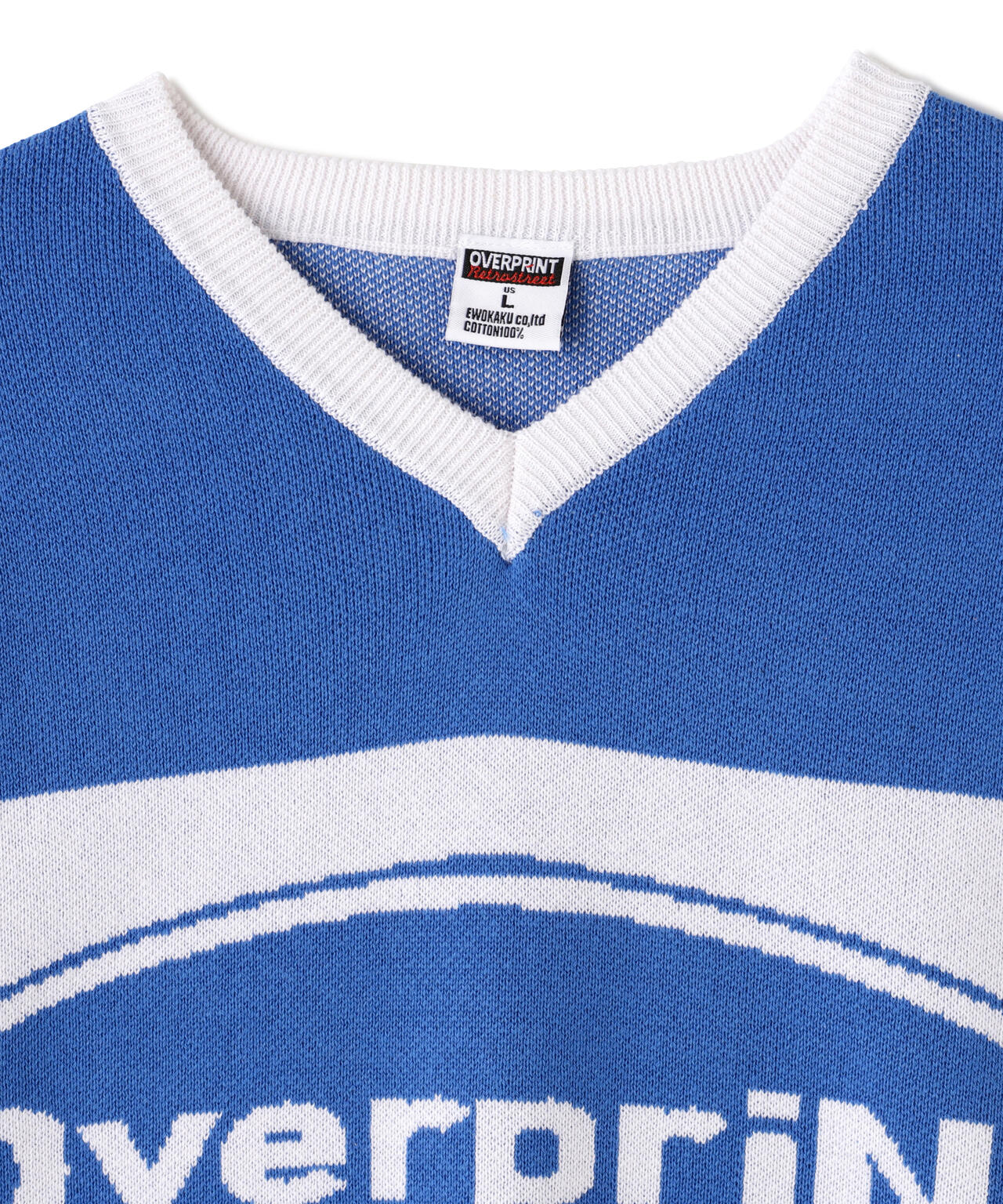 overprint/オーバープリント/OVAL V NECK COTTON KNIT