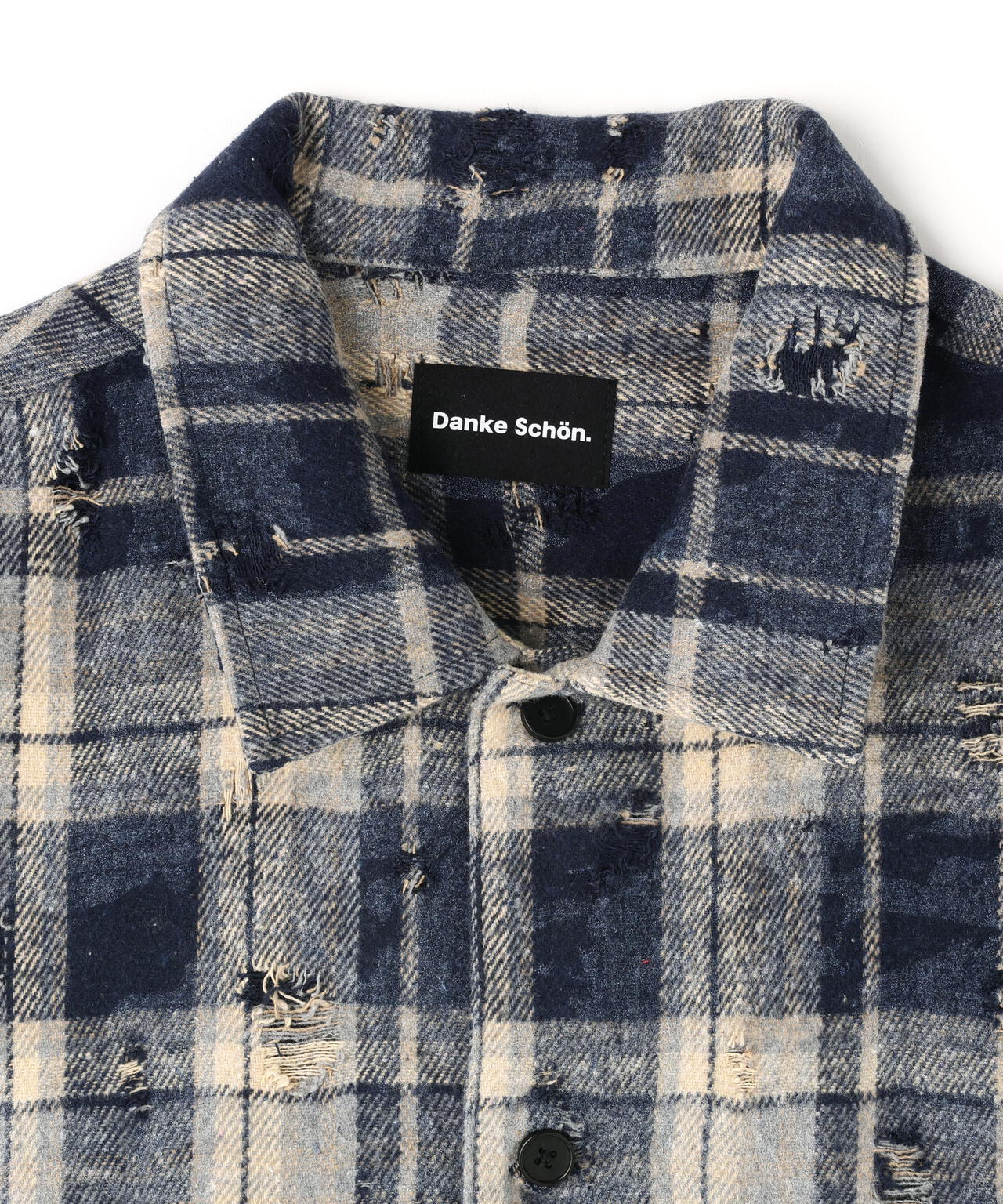 【WEB&DEPOT限定】DankeSchon/ダンケシェーン/DAMAGE CHECK SHIRTS