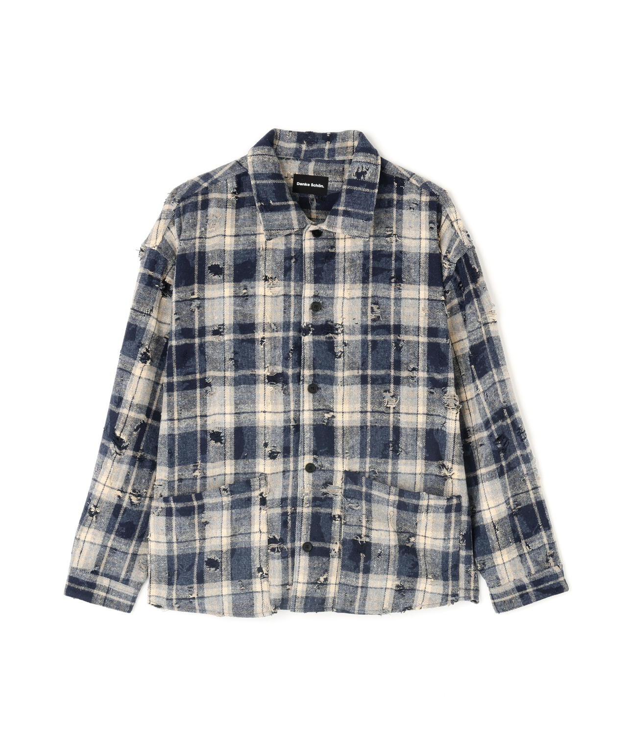 WEB&DEPOT限定】DankeSchon/ダンケシェーン/DAMAGE CHECK SHIRTS