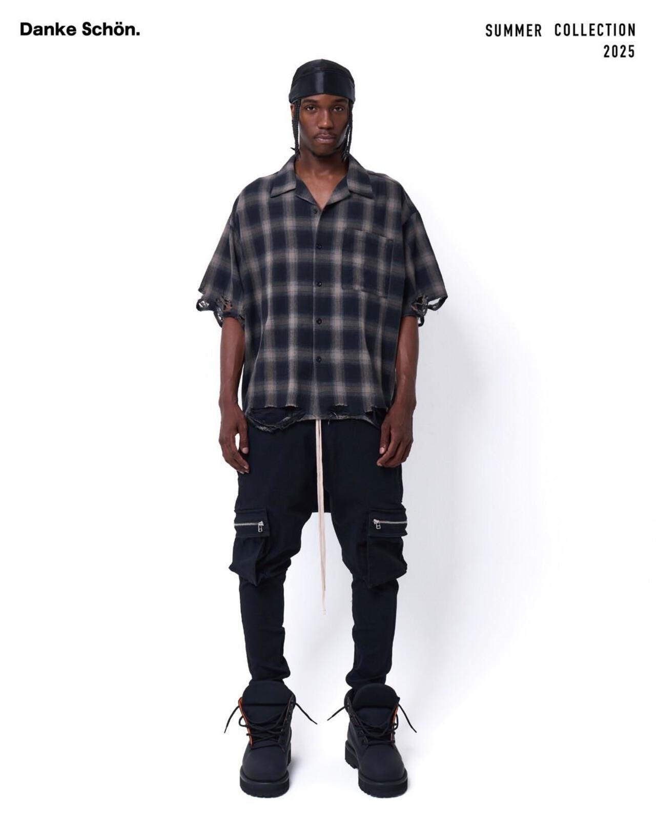 DankeSchon/ダンケシェーン/OMBRE CHECK DAMEGE S/S SHIRTS