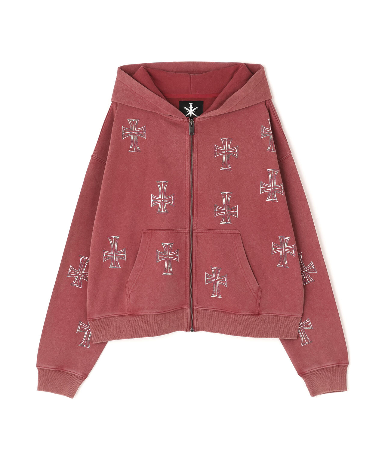 UNKNOWNLONDON/アンノウンロンドン/OUTLINE RHINESTONE HOODIE