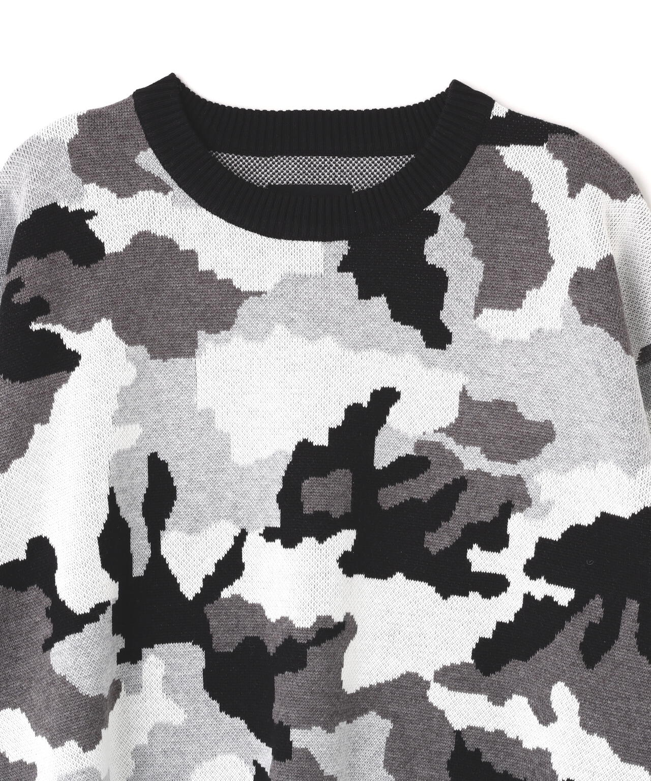 【WEB&DEPOT限定】DankeSchon/ダンケシェーン/CAMO CREWNECK KNIT
