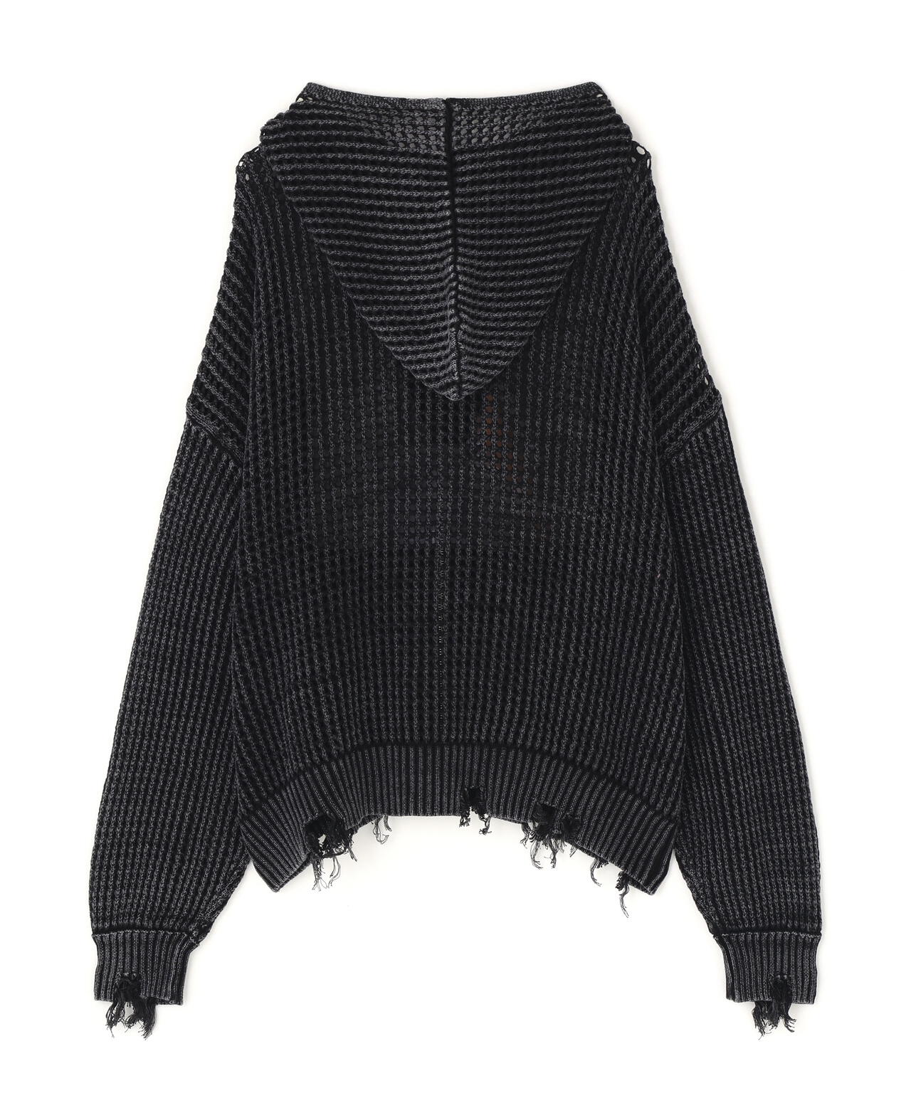 DankeSchon/ダンケシェーン/CHEMICAL MESH KNIT ZIP HOODIE