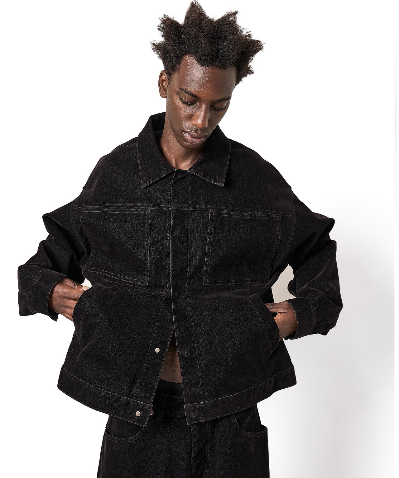 DankeSchon/ダンケシェーン/FLOCKY DENIM SHORT JACKET