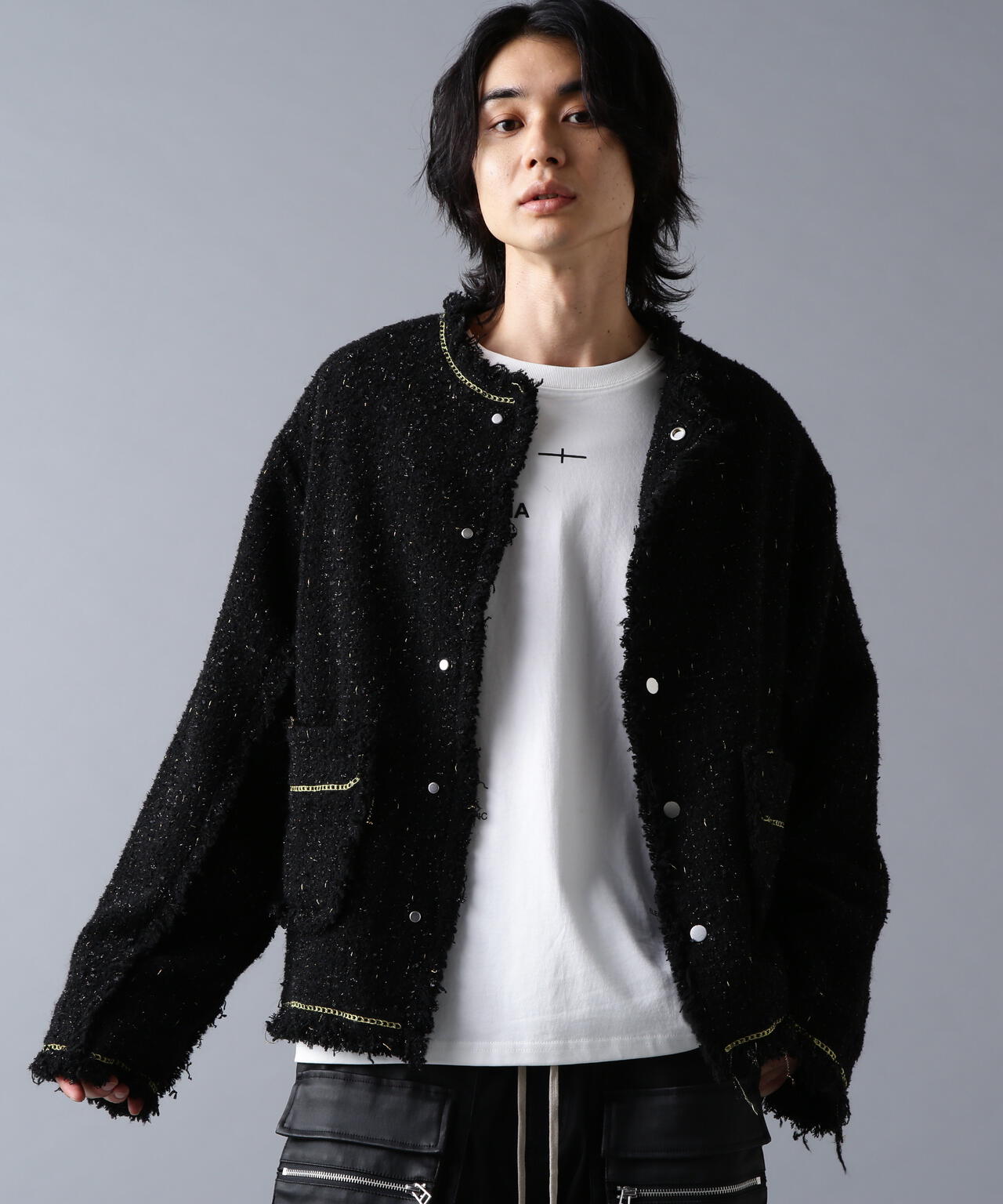 DankeSchon/ダンケシェーン/CHAIN EMBROIDERY TWEED JACKET