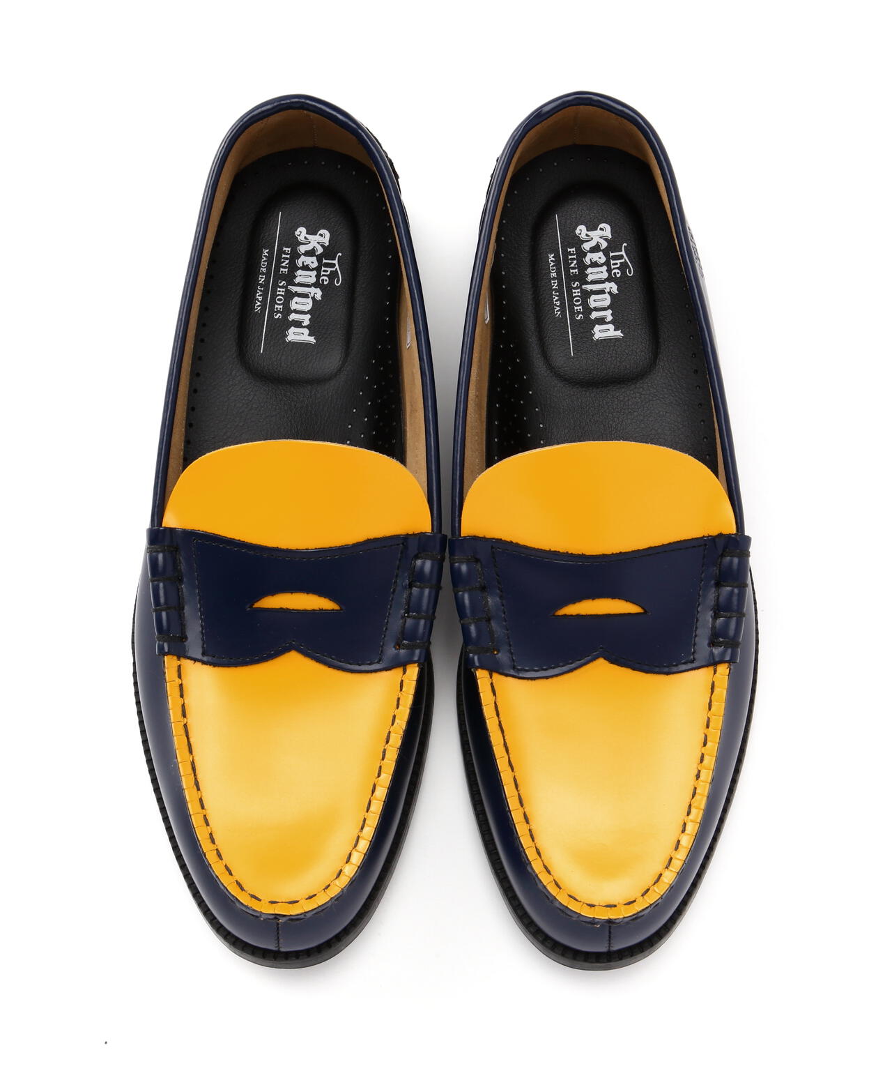 The Kenford Fineshoes/ケンフォードファインシューズ/COIN LOAFERS NAVY×YELLOW
