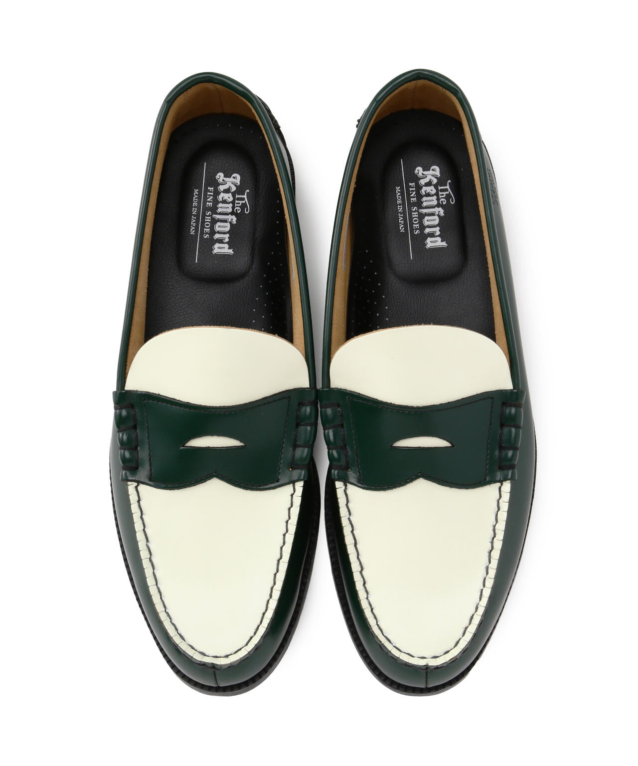 The Kenford Fineshoes/ケンフォードファインシューズ/COIN LOAFERS GREEN×WHITE