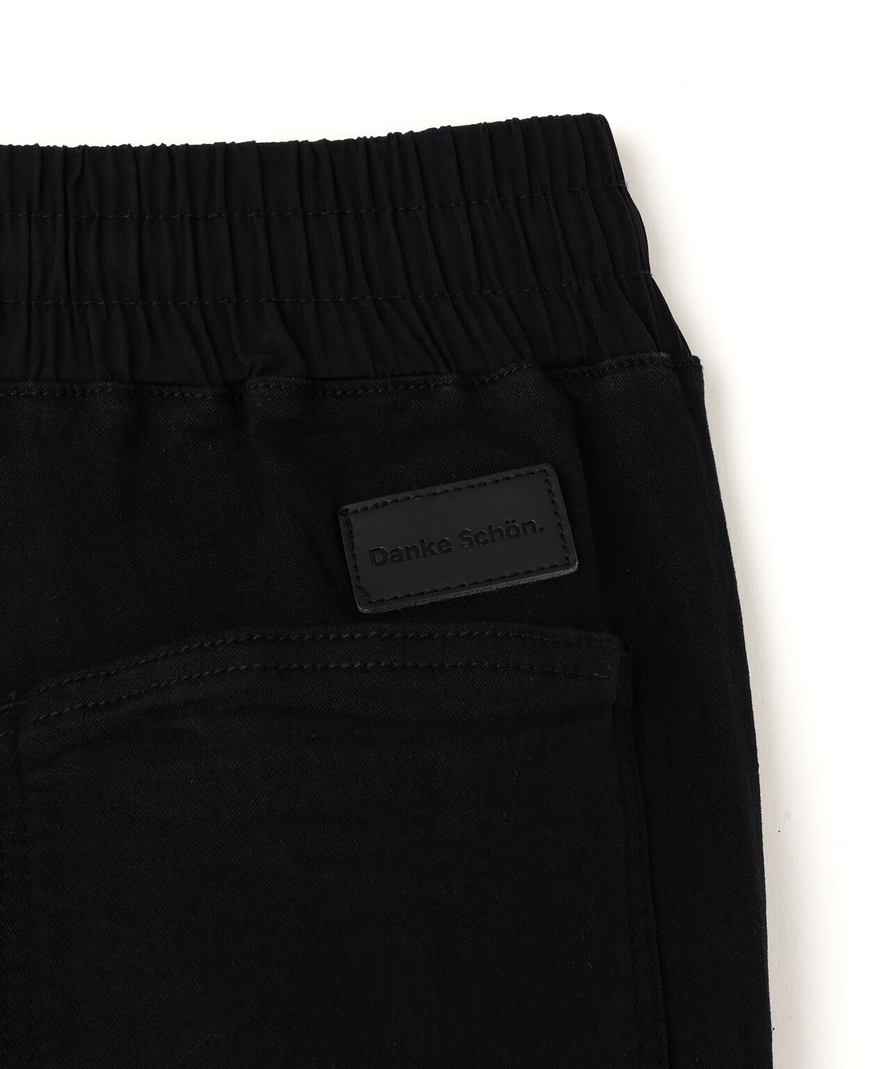 DankeSchon/ダンケシェーン/PREMIUM SUPER STRETCH TC BLACK FLAP ZIP CARGO PANTS