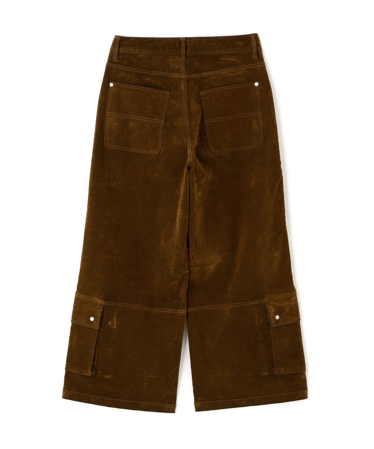 DankeSchon/ダンケシェーン/FLOCKY DENIM FLARE CARGO PANTS