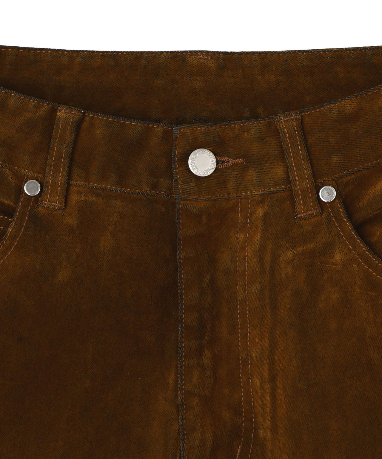 DankeSchon/ダンケシェーン/FLOCKY DENIM FLARE CARGO PANTS