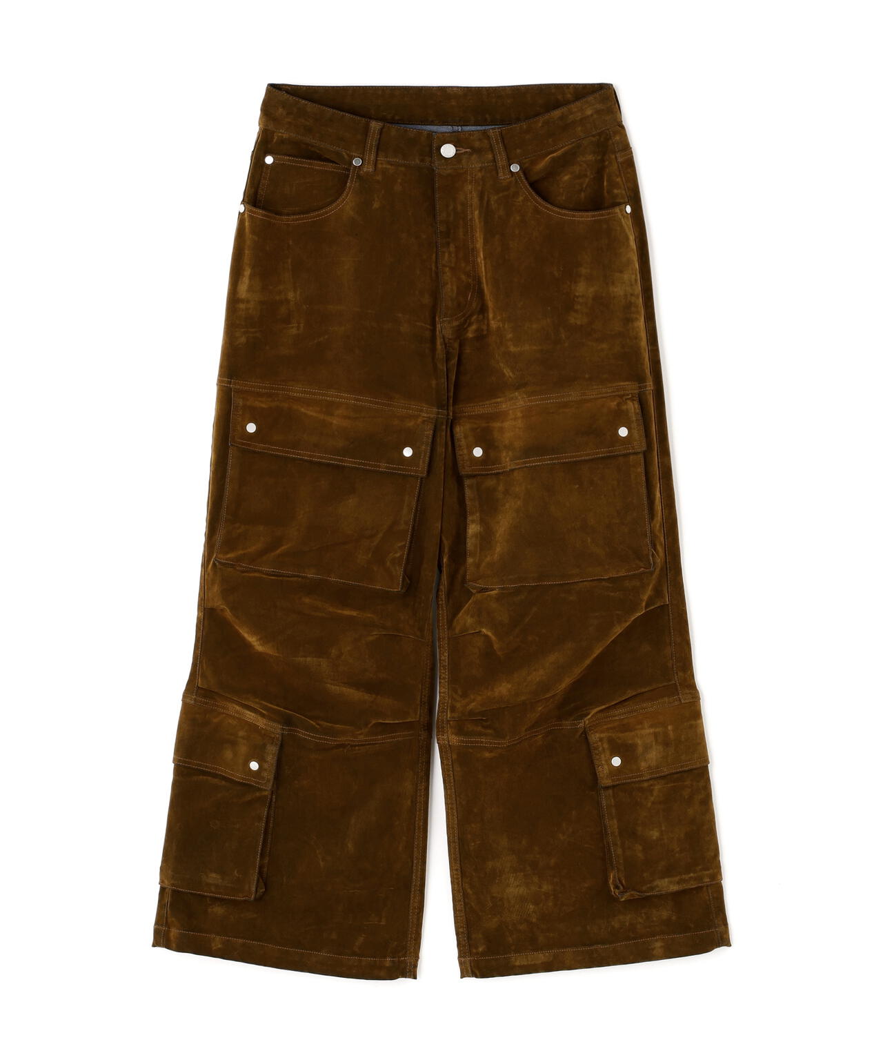 DankeSchon/ダンケシェーン/FLOCKY DENIM FLARE CARGO PANTS | L.H.P